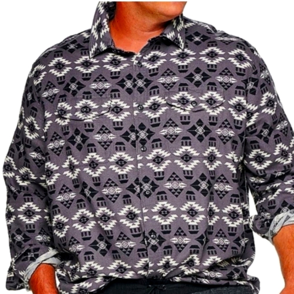 sonoma MENS BIG & TALL South Western aztec flannel 1X 2X NEW - Picture 1 of 2